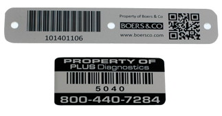 ONE2ID aluminium tags met barcode