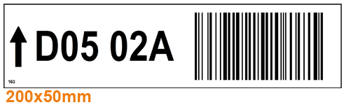 ONE2ID picklocatie label magazijn wit barcode pijl