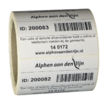 ONE2ID barcode labels industriële identificatie