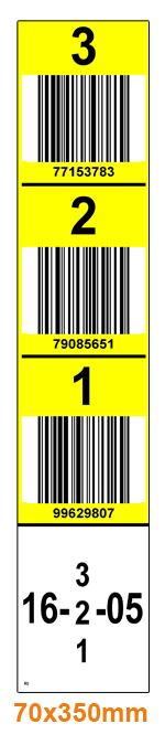 ONE2ID yellow racking labels warehouse barcode labels