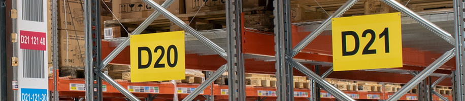 ONE2ID install warehouse signs location signs aisle pallet racking