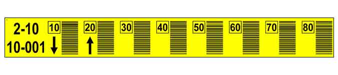 ONE2ID gele barcode labels verticaal magazijn
