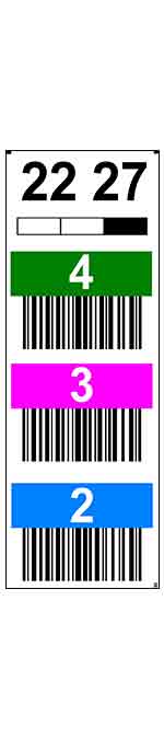 ONE2ID multilevel magazijnlabels barcode doorgang