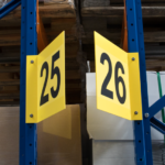 Warehouse aisle signs pallet racking uprights ONE2ID