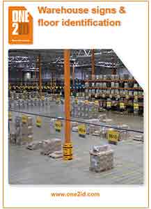 ONE2ID brochure warehouse location signs floor labels and frames