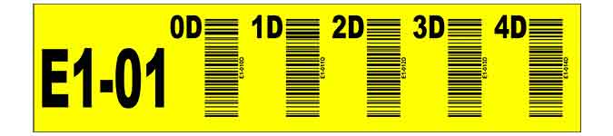 30000403 ONE2ID yellow warehouse rack labels