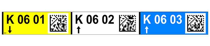 30000506 ONE2ID warehouse rack labels with datamatrix qr code