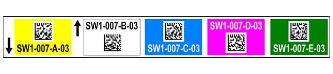 30001018 ONE2ID barcode labels for warehouse racks with datamatrix or QR code