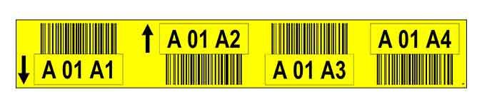 30002223 ONE2ID yellow barcode labels pallet racking