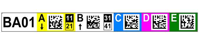 32020196 ONE2ID multilevel warehouse labels with datamatrix qr code check digits