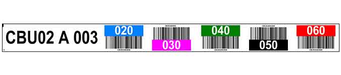 32020215 ONE2ID multicoloured warehouse labels with barcodes
