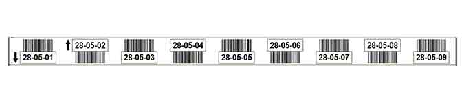 ONE2ID white warehouse rack labels with barcode