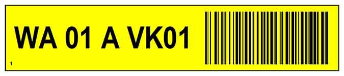 ONE2ID yellow order picking labels with barcode
