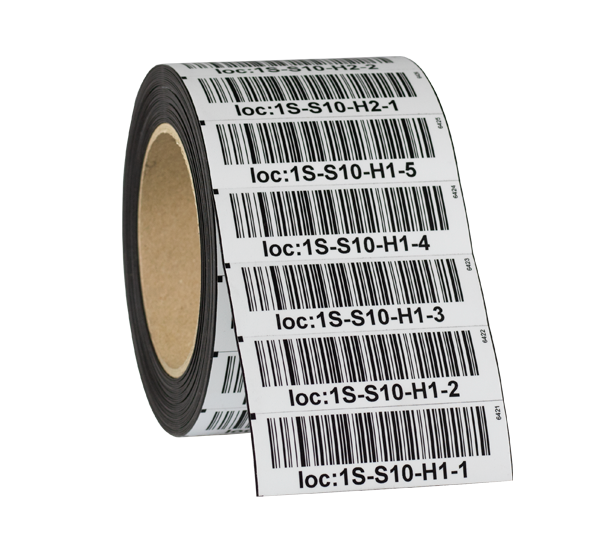 ONE2ID magnetic labels pallet racking barcode labels warehouse