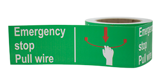 ONE2ID waarschuwingsstickers magazijn emergency stop