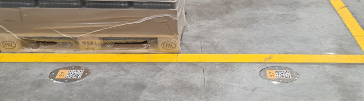 ONE2ID floor frames floor labels bulk storage locations floor marking