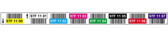 ONE2ID warehouse labels multicolor multilevel barcode rack labels