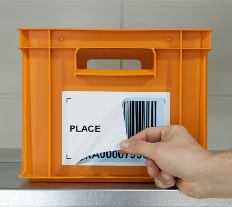 ONE2ID place label here labels LPN barcode etiketten pallet ID