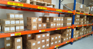 ONE2ID yellow rack labels pallet racking