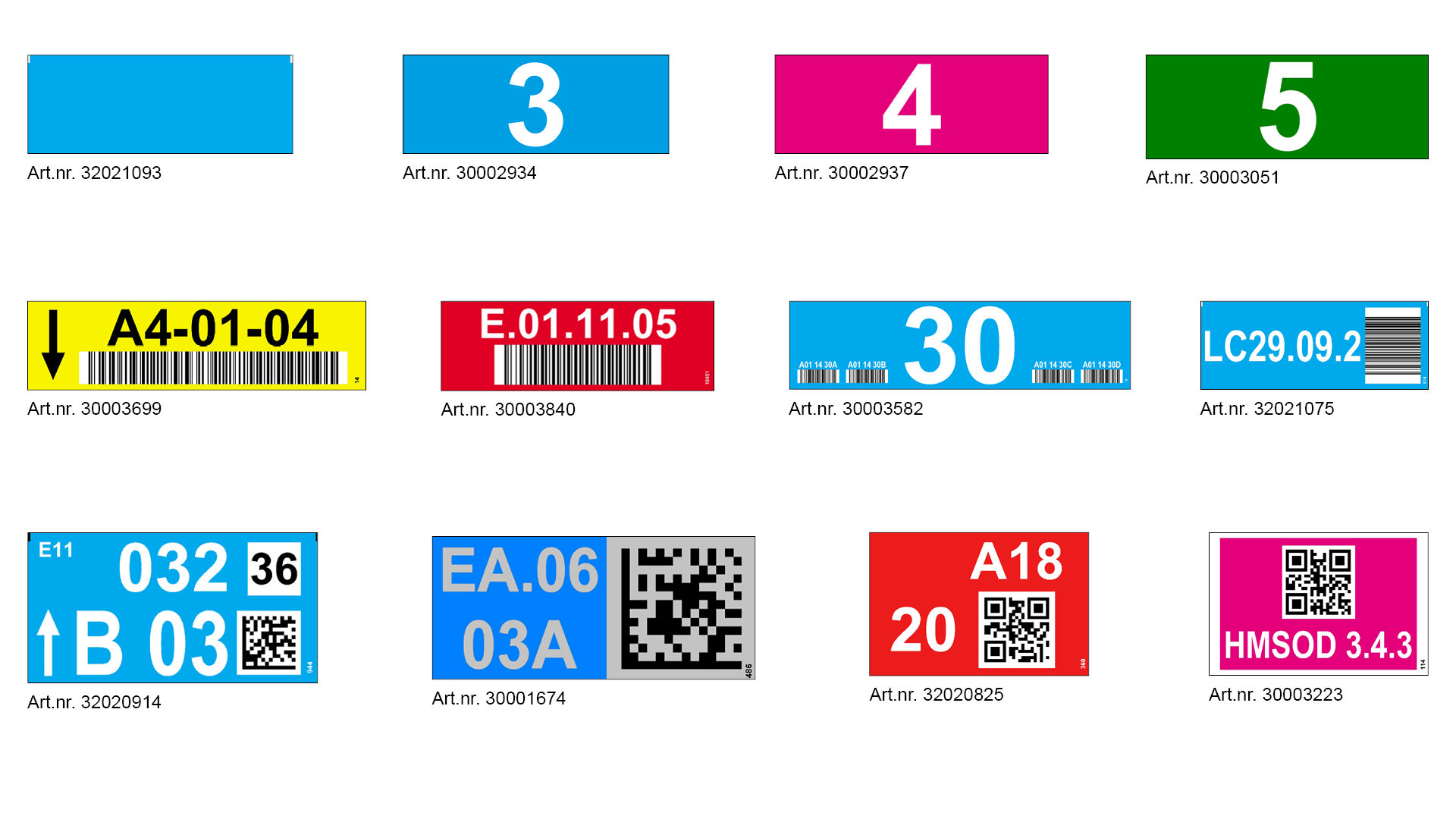 ONE2ID multikleuren magazijnlabels met hoogtekleuren