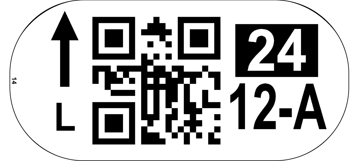 ONE2ID vloerlabels bulkopslag magazijn met QR code en check digit