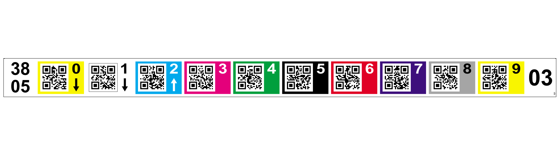 ONE2ID multilevel color-coded warehouse rack labels with QR code